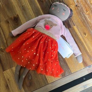 Meri Meri Red and Pink Doll with Tulle Skirt